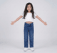 Girl  Washed Jeans blue