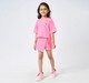 Girl  Solid Clothing Sets pink