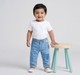 Infant Boys Light Wash Patchwork Denim Jeans