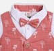 Infant Boys Printed Shirt, Shorts & Waist Coat With Bow Partywear Set