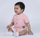Infant Boys Pink Mandarin Collar Shirt with Sea Life Embroidery