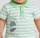 Infant Boys White & Green Striped Sea Treasure Polo T-Shirt