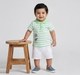 Infant Boys White & Green Striped Sea Treasure Polo T-Shirt