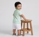 Infant Boys White & Green Striped Sea Treasure Polo T-Shirt