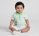 Infant Boys White & Green Striped Sea Treasure Polo T-Shirt