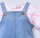 Infant Girls  DENIM DUNGAREE DRESS & RIB TEE  MULTI