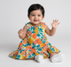 Infant Girls Citrus Fruit Print Ruffle Hem Dress