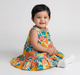 Infant Girls Citrus Fruit Print Ruffle Hem Dress