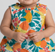 Infant Girls Citrus Fruit Print Ruffle Hem Dress