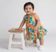 Infant Girls Citrus Fruit Print Ruffle Hem Dress