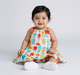 Infant Girls Retro Floral Print Tassel Straps Tiered Dress