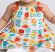 Infant Girls Retro Floral Print Tassel Straps Tiered Dress