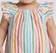 Infant Girls Rainbow Striped Ruffle Sleeve Romper