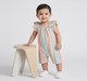 Infant Girls Rainbow Striped Ruffle Sleeve Romper