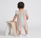 Infant Girls Rainbow Striped Ruffle Sleeve Romper