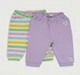 Infant Unisex Pastel Striped & Lilac Purple Joggers – Pack of 2