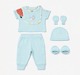 Unisex Baby Organic Cotton Clothing and Accessories Gift Set (6-Piece) – Sky Blue