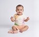 Infant Unisex Cream "Happy Together" Shape Character T-Shirt