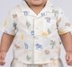 Toddler Boy's Tropical Beach Print Button-Down Shirt and Shorts Set
