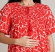 Ed-a-Mamma Maternity Printed Dress with Smocking details at Neck-All over print