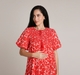 Ed-a-Mamma Maternity Printed Dress with Smocking details at Neck-All over print