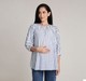 Ed-a-Mamma Materinity Stripe Top with Lurex -Blue/White