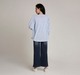 Ed-a-Mamma Maternity Top with Embroidery details on Sleeve-Blue