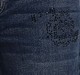 Ed-a-Mamma Floral Stickon Stud Maternity Jean -Dk Blue