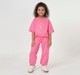 Girls Bright Pink Short Sleeve Sweatshirt & Cargo Jogger Co-ord Set