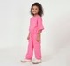 Girls Bright Pink Short Sleeve Sweatshirt & Cargo Jogger Co-ord Set