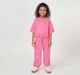 Girls Bright Pink Short Sleeve Sweatshirt & Cargo Jogger Co-ord Set