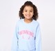 Girls Light Blue Winning Print Sweatshirt & Pants Co-ord Set