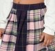 Girls White Half-Zip Sweatshirt & Patchwork Plaid Skirt Co-ord Set