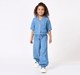 Girls Light Wash Chambray Denim Utility Set