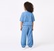 Girls Light Wash Chambray Denim Utility Set