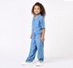 Girls Light Wash Chambray Denim Utility Set