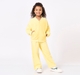 Girls Sun Yellow Lace Panel Tracksuit Set