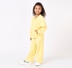 Girls Sun Yellow Lace Panel Tracksuit Set