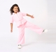 Girls Pastel Pink Lace Pocket Tie-Waist Coord Set