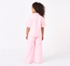 Girls Pastel Pink Lace Pocket Tie-Waist Coord Set