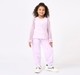 Girls Lilac Mesh Overlay Bow Print Loungewear Set