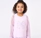 Girls Lilac Mesh Overlay Bow Print Loungewear Set
