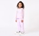 Girls Lilac Mesh Overlay Bow Print Loungewear Set