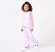 Girls Lilac Mesh Overlay Bow Print Loungewear Set