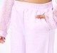 Girls Lilac Mesh Overlay Bow Print Loungewear Set