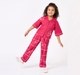 Girls Fuchsia Magenta Floral Checked Casual Set