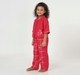 Girls Fuchsia Magenta Floral Checked Casual Set