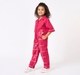 Girls Fuchsia Magenta Floral Checked Casual Set