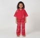 Girls Fuchsia Magenta Floral Checked Casual Set