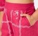 Girls Fuchsia Magenta Floral Checked Casual Set